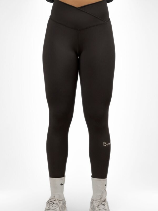 High Waist Crossover Leggings in Black