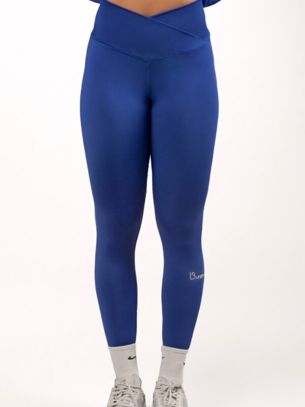 High Waist Crossover Leggings in Royal Blue