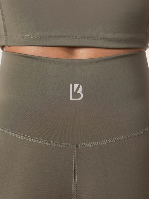 High Waist Crossover Leggings in Olive Green