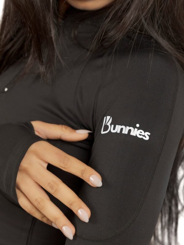 Quarter Zipper Sculpt Top in Black