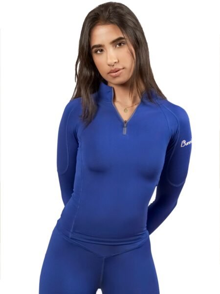 Quarter Zipper Sculpt Top in Royal Blue