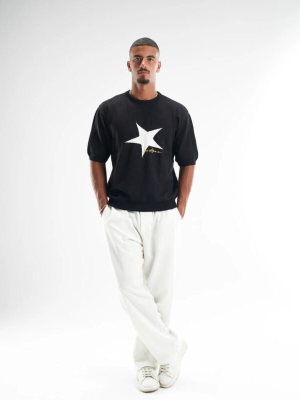 Black Born A Star Round Knitted