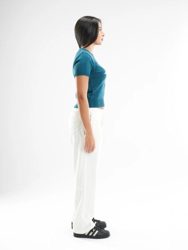 Turquoise Star Cropped Knitted