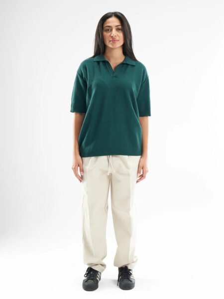 Olive Polo Knitted