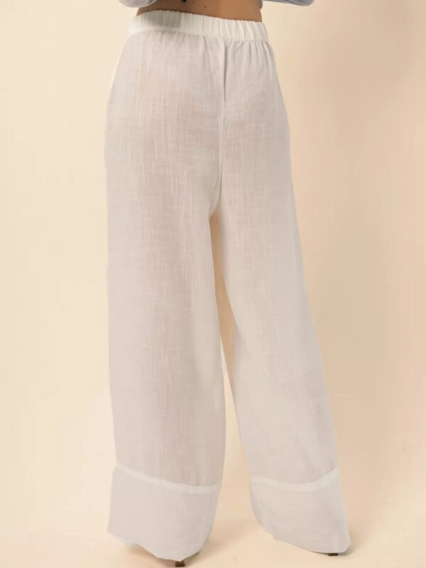 Wide-Leg Linen Pants in White