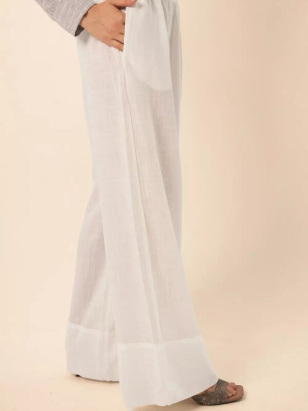 Wide-Leg Linen Pants in White