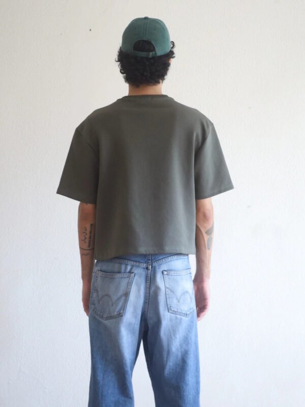 Boxy Cropped Tee in Olive