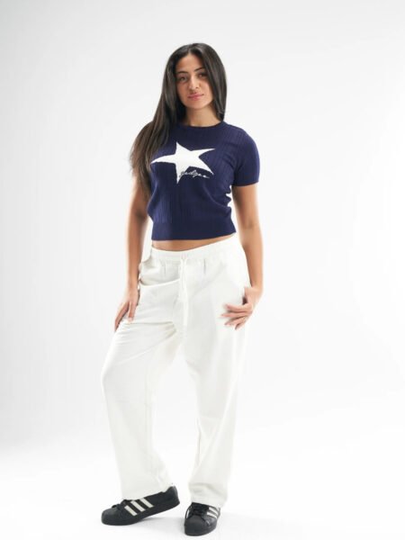 Mauve Star Cropped Knitted