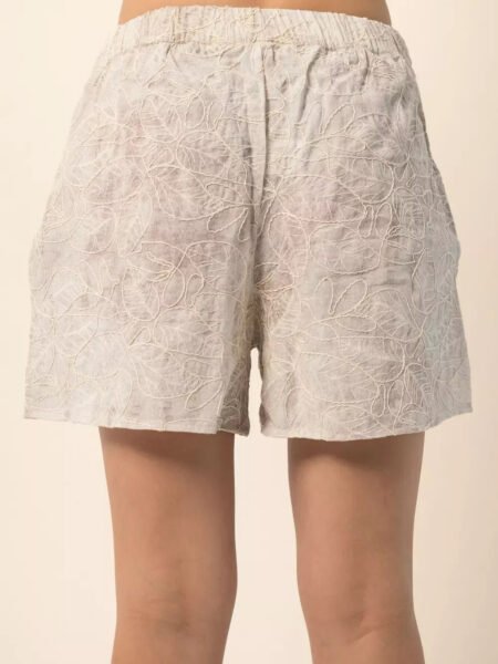 Embroidery Leaves Short in White