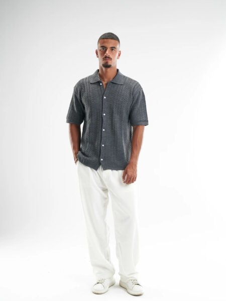 Grey Shirt Knitted