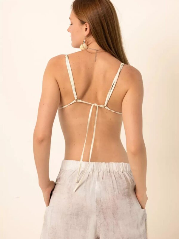 Wide-Leg Pants with Side Slits in White