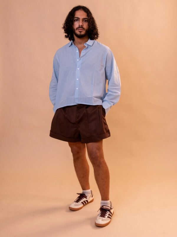 Boxer Pleated Shorts in Brown