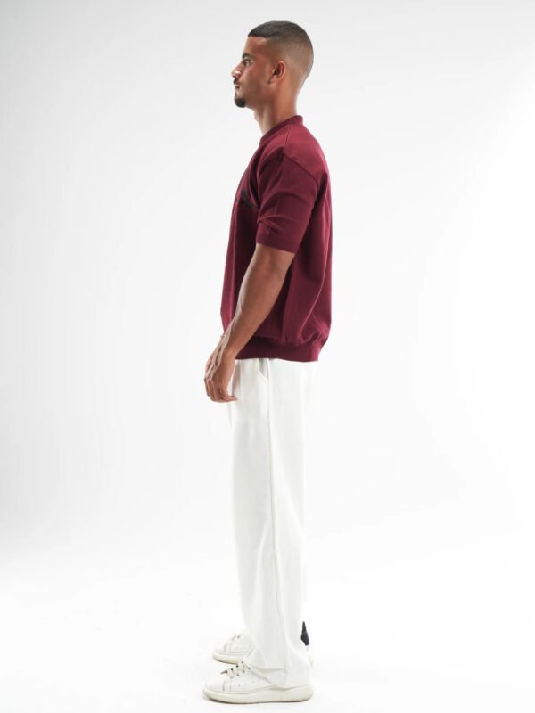 Burgundy Hunger Built Me Round Knitted