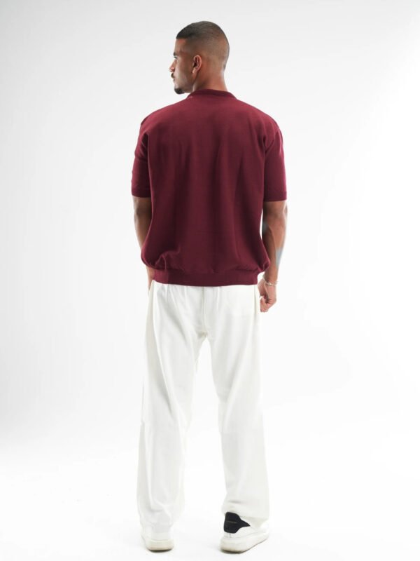 Burgundy Hunger Built Me Round Knitted