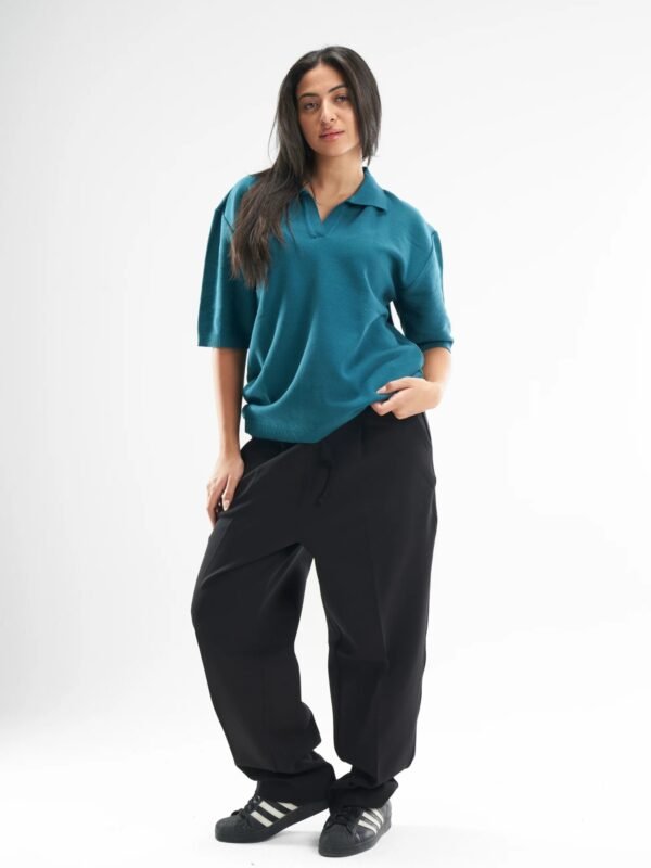 Turquoise Polo Knitted